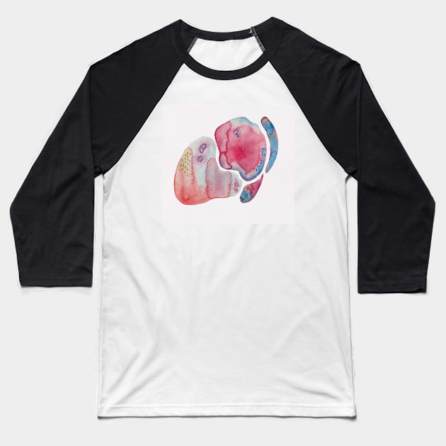 abstract art watercolor cell organic stain Baseball T-Shirt by maoudraw